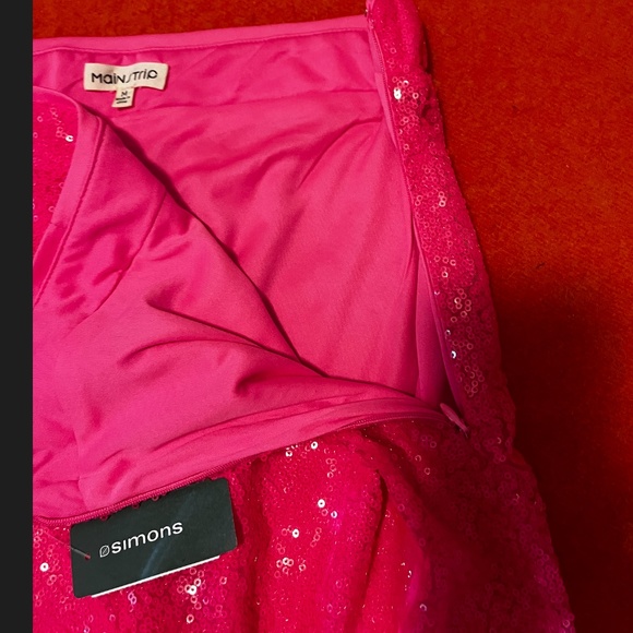 Main Strip Barbiecore pink sequins flared pants NWT - Picture 7 of 11